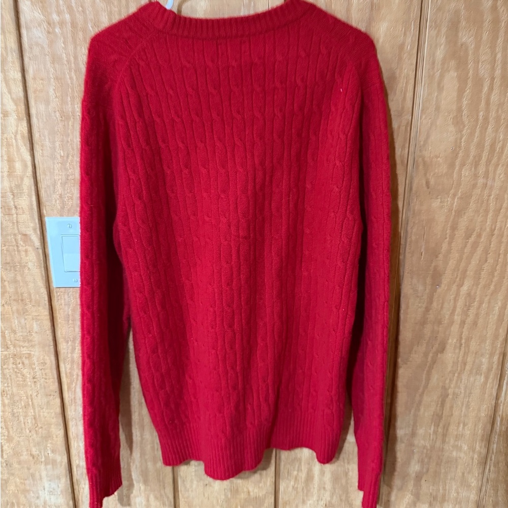 Women’s J .Crew Super Soft Red Cable Knit Sweater - Picture 5 of 5